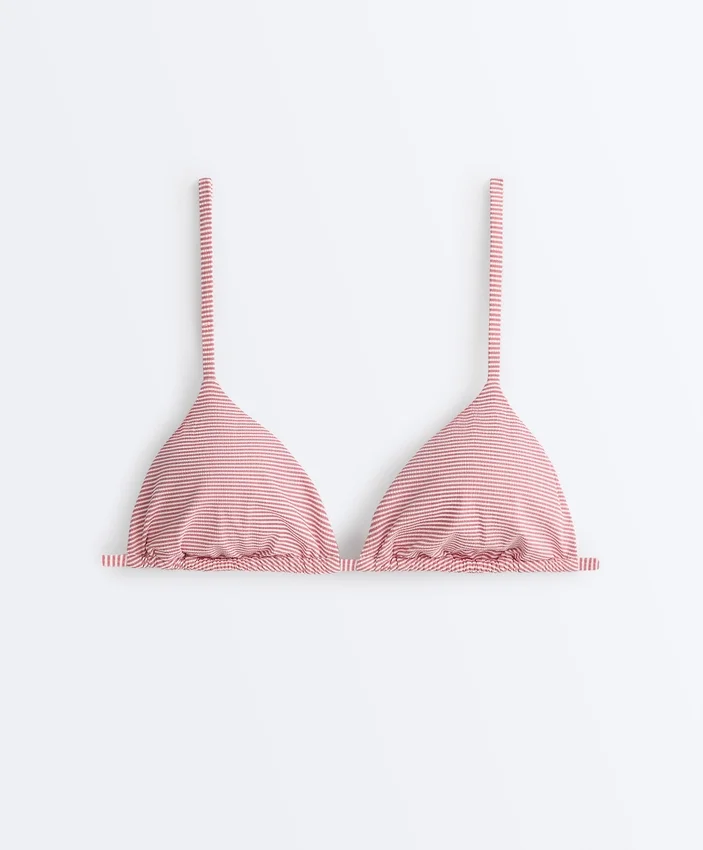 Haut de bikini triangle à rayures Haut de bikini triangle à rayures