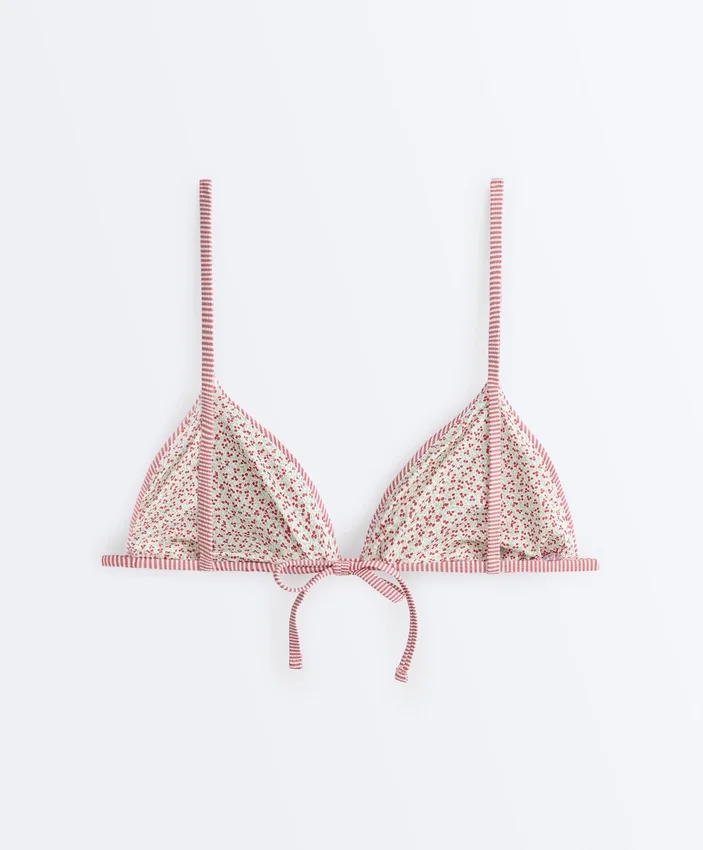 Haut de bikini triangle à rayures Haut de bikini triangle à rayures
