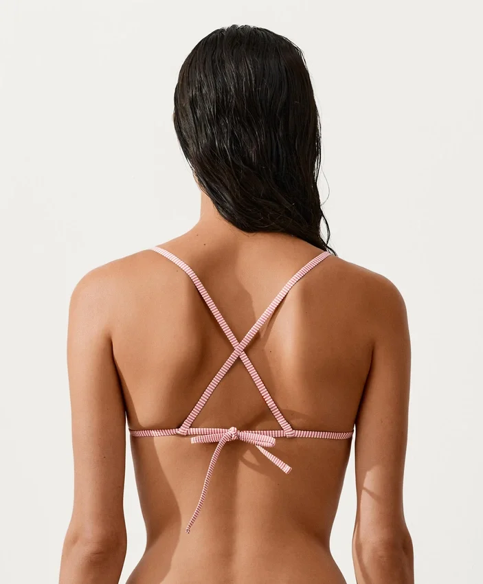 Haut de bikini triangle à rayures Haut de bikini triangle à rayures
