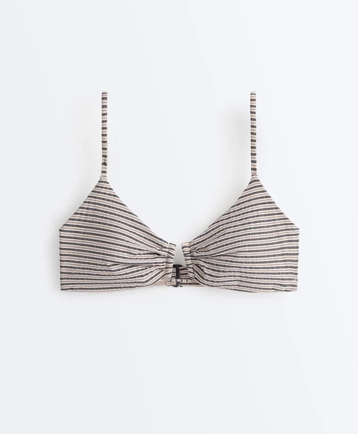 Haut de bikini triangle à rayures Haut de bikini triangle à rayures
