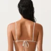 Haut de bikini triangle à rayures en crochet Haut de bikini triangle à rayures en crochet
