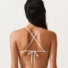 Haut de bikini triangle à rayures en crochet Haut de bikini triangle à rayures en crochet