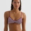 Haut de bikini triangle à rayures texturées Haut de bikini triangle à rayures texturées