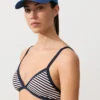 Haut de bikini triangle à rayures texturées Haut de bikini triangle à rayures texturées