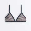 Haut de bikini triangle à rayures texturées Haut de bikini triangle à rayures texturées