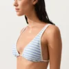 Haut de bikini triangle à rayures texturées et dos nu