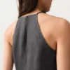Haut sans manches asymétrique 100 % lin