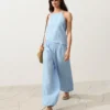 Haut sans manches asymétrique 100 % lin