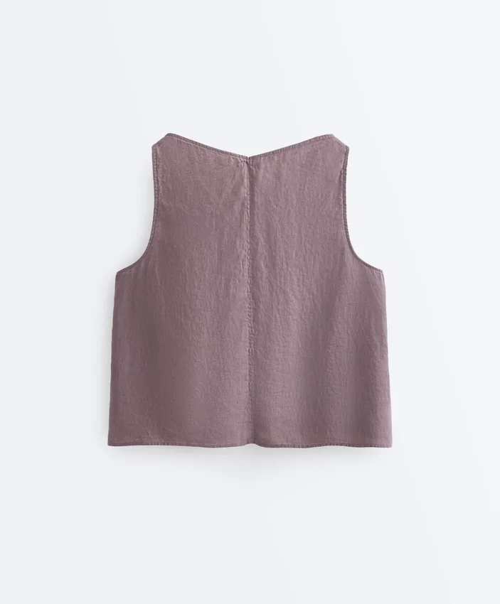 Hauts à bretelles en lin 100 % avec encolure en V Hauts à bretelles en lin 100 % avec encolure en V