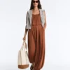 Pantalon bouffant en mélange de modal