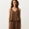 Hauts à bretelles et col en V 100 % coton Hauts à bretelles et col en V 100 % coton