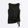 Hauts sans manches 100 % cupro avec foulard Hauts sans manches 100 % cupro avec foulard