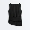Hauts sans manches 100 % cupro avec foulard Hauts sans manches 100 % cupro avec foulard