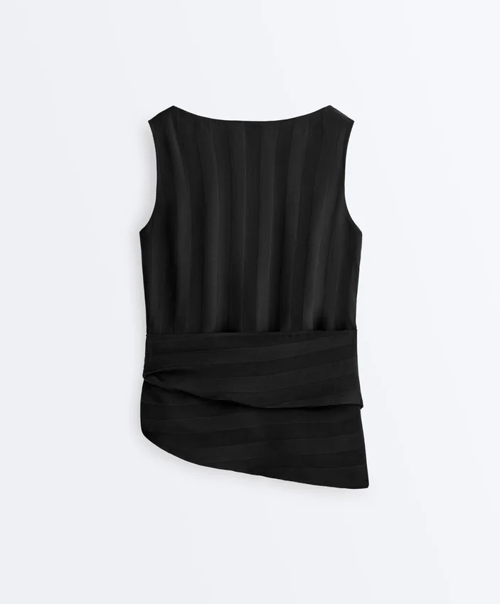 Hauts sans manches 100 % cupro avec foulard Hauts sans manches 100 % cupro avec foulard