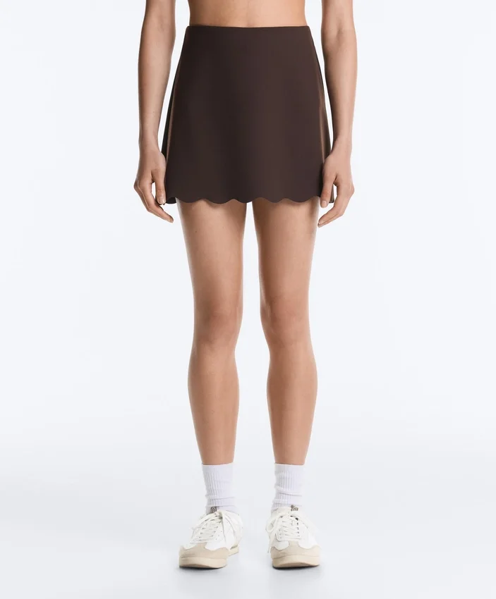 Jupe courte ondulée Compressive à taille haute Jupe courte ondulée Compressive à taille haute