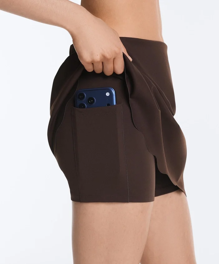 Jupe courte ondulée Compressive à taille haute Jupe courte ondulée Compressive à taille haute