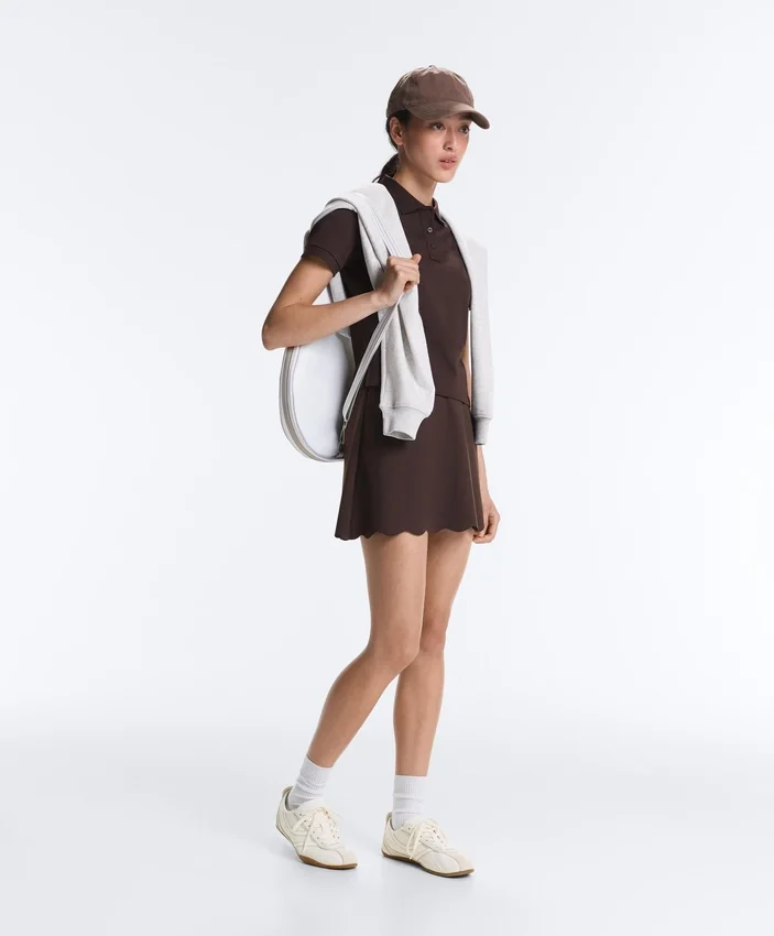Jupe courte ondulée Compressive à taille haute Jupe courte ondulée Compressive à taille haute