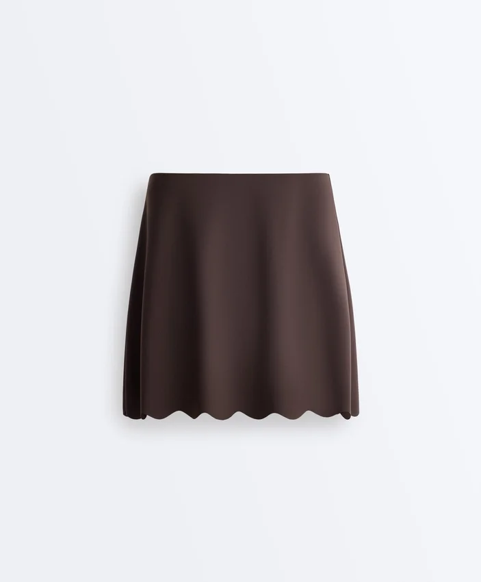 Jupe courte ondulée Compressive à taille haute Jupe courte ondulée Compressive à taille haute