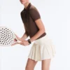Jupe courte plissée sans coutures à taille haute