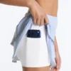 Jupe courte taille haute à volants rayés