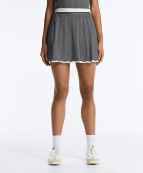 Jupe sans coutures à taille haute en maille à chevrons