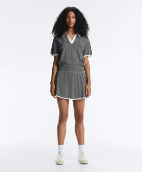 Jupe sans coutures à taille haute en maille à chevrons