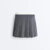 Jupe sans coutures à taille haute en maille à chevrons