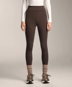 Leggings chauds taille haute, longueur cheville, avec poches, 70 cm
