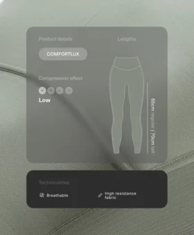 Leggings Comfortlux taille haute à bord-côtes, longueur cheville