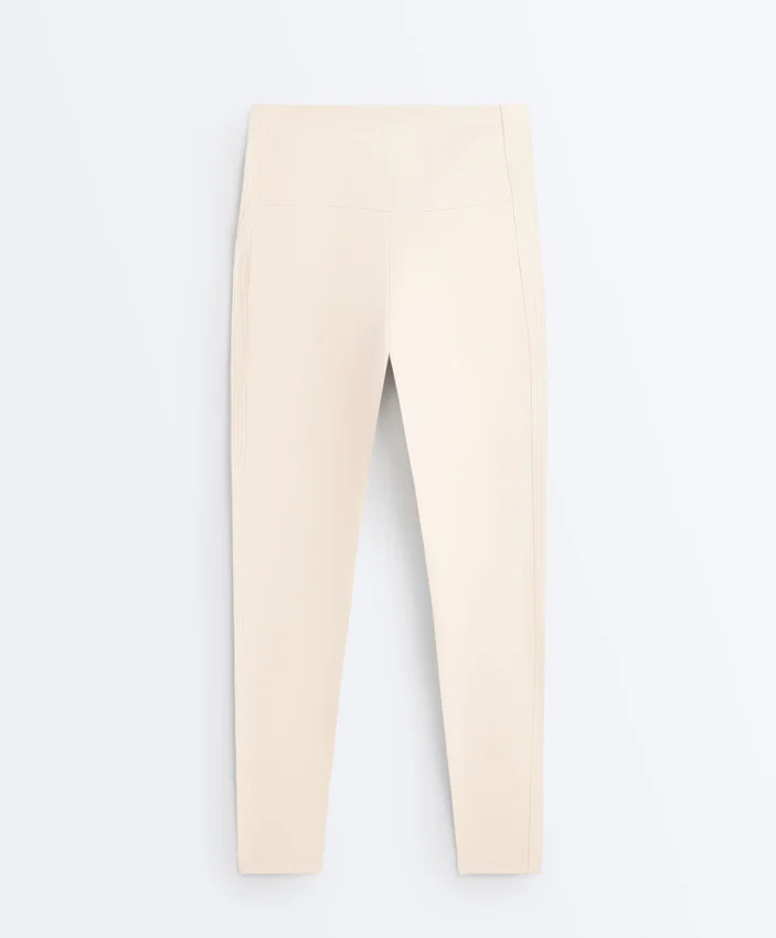 Leggings Comfortlux à taille haute et côtes, longueur cheville, 65 cm Leggings Comfortlux à taille haute et côtes, longueur cheville, 65 cm