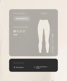 Leggings Comfortlux à taille haute et côtes, longueur cheville, 65 cm