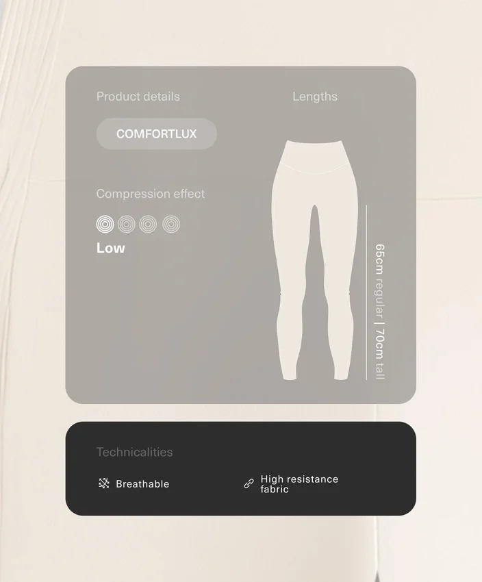 Leggings Comfortlux à taille haute et côtes, longueur cheville, 65 cm Leggings Comfortlux à taille haute et côtes, longueur cheville, 65 cm