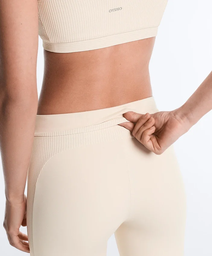 Leggings Comfortlux à taille haute et côtes, longueur cheville, 65 cm Leggings Comfortlux à taille haute et côtes, longueur cheville, 65 cm