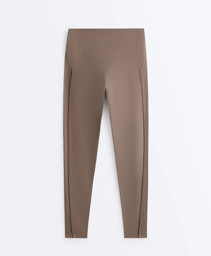 Leggings Comfortlux taille haute à ourlet ajouré, longueur cheville Leggings Comfortlux taille haute à ourlet ajouré, longueur cheville
