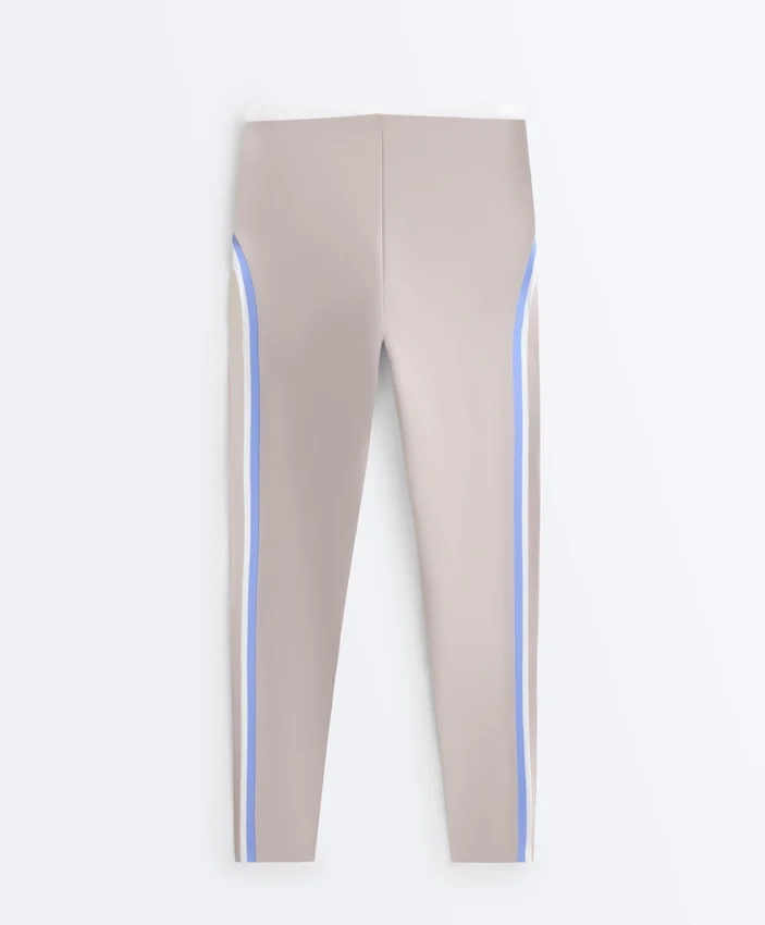 Leggings compressifs taille haute à contraste, longueur cheville Leggings compressifs taille haute à contraste, longueur cheville