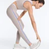 Leggings compressifs taille haute à contraste, longueur cheville Leggings compressifs taille haute à contraste, longueur cheville