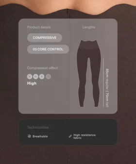 Leggings Compressive Core Control à taille haute et effet gainant, longueur cheville, avec motif ondulé