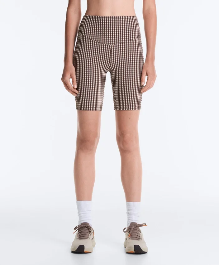 Leggings cycliste à taille haute Comfortlux 20 cm à carreaux vichy Leggings cycliste à taille haute Comfortlux 20 cm à carreaux vichy