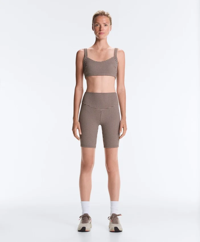Soutien-gorge de sport à carreaux à maintien moyen Soutien-gorge de sport à carreaux à maintien moyen