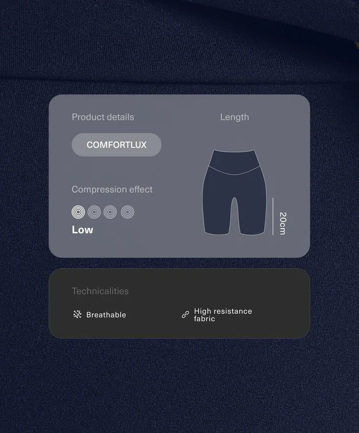 Leggings cycliste taille haute Comfortlux de 20 cm Leggings cycliste taille haute Comfortlux de 20 cm