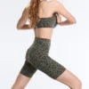 Leggings de cyclisme Evermove taille haute 20 cm à imprimé léopard