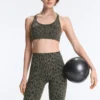 Leggings de cyclisme Evermove taille haute 20 cm à imprimé léopard