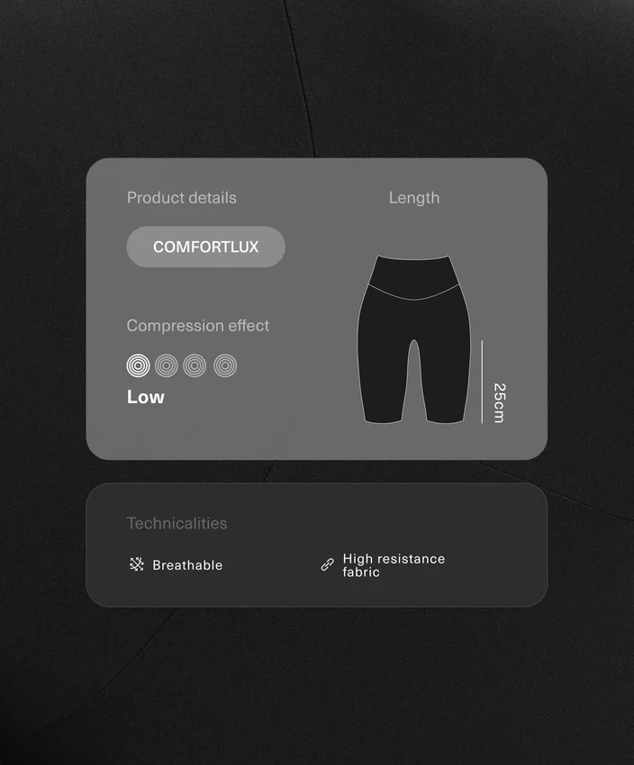 Leggings de cyclisme à taille haute 25 cm Comfortlux Leggings de cyclisme à taille haute 25 cm Comfortlux