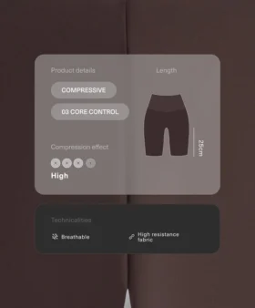 Leggings de cyclisme à taille haute avec Core Control 25 cm