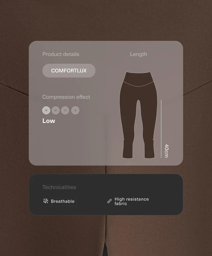 Leggings mi-longs à taille haute Comfortlux 40 cm Leggings mi-longs à taille haute Comfortlux 40 cm