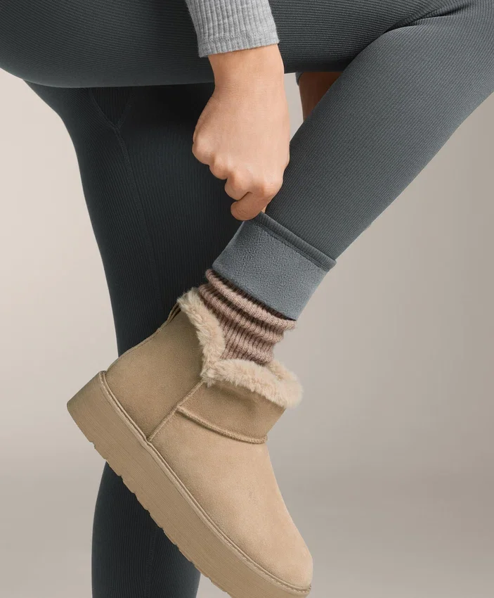 Leggings sans coutures extra-chauds à taille très haute et bord-côte, longueur cheville 70 cm Leggings sans coutures extra-chauds à taille très haute et bord-côte, longueur cheville 70 cm