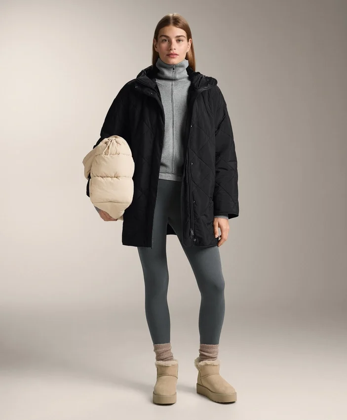 Leggings sans coutures extra-chauds à taille très haute et bord-côte, longueur cheville 70 cm Leggings sans coutures extra-chauds à taille très haute et bord-côte, longueur cheville 70 cm