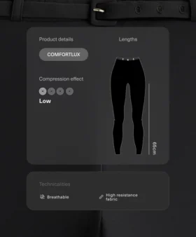 Leggings taille haute Comfortlux 65 cm, longueur cheville, avec ceinture
