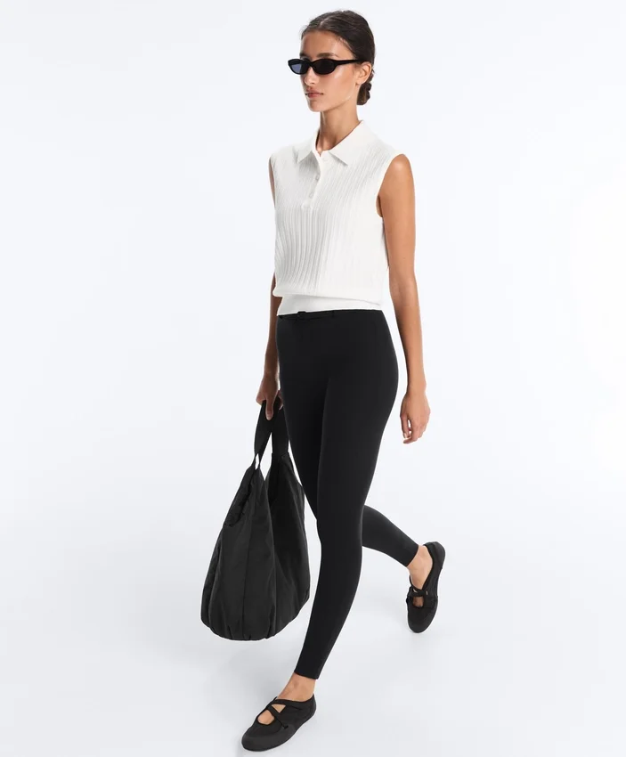 Leggings taille haute Comfortlux 65 cm, longueur cheville, avec ceinture Leggings taille haute Comfortlux 65 cm, longueur cheville, avec ceinture