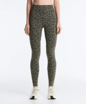 Leggings taille haute longueur cheville Evermove à imprimé léopard